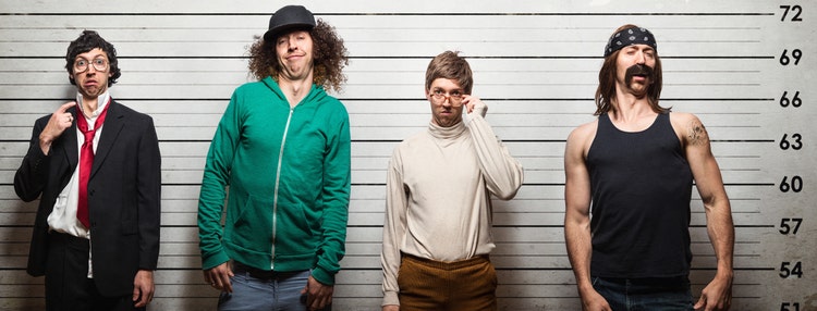 Arrested Men Mugshot at Police Station