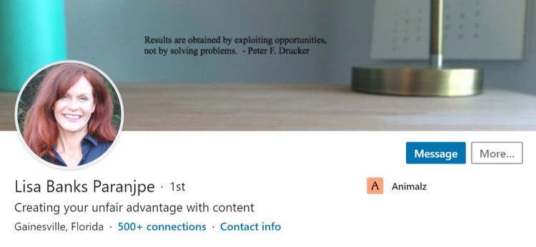 Screenshot of Lisa Banks LinkedIn profile